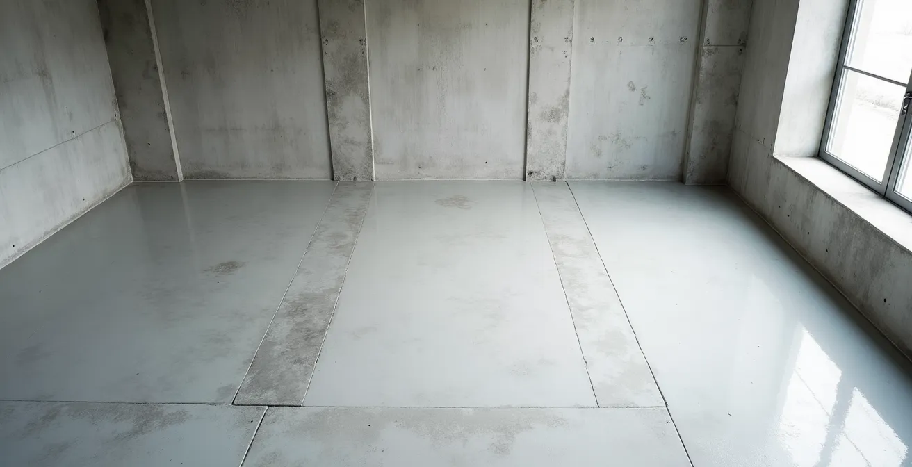 Comparaison côte à côte de trois surfaces de garage après 10 ans d'usage